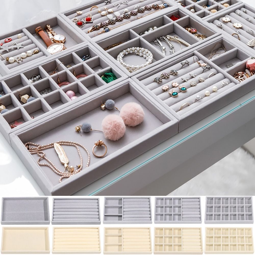 Organizer Box Stackable Velvet - đánh giá và giá Velvet Jewelry Box