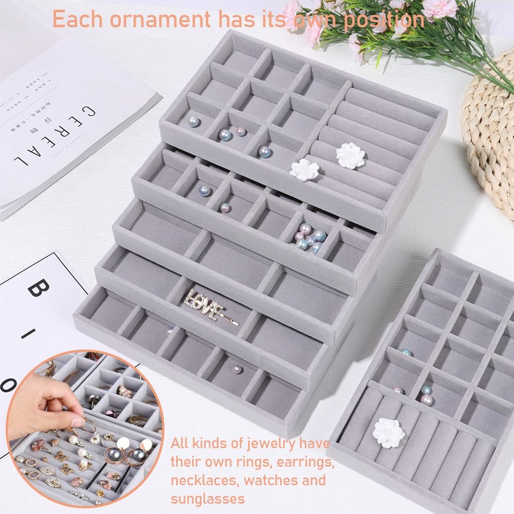 Organizer Box Stackable Velvet - đánh giá và giá Velvet Jewelry Box